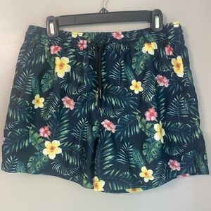Floral Print Mens Swim Shorts. Size Large.